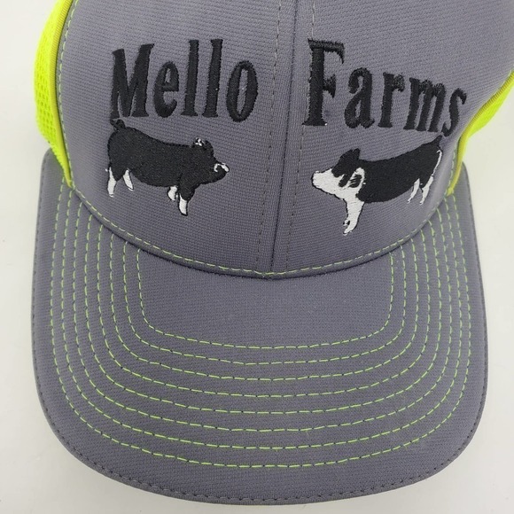 Richardson Mello Farms Flexfit Neon Color Block Cap Adjustable Hat Size XS-Small - Picture 3 of 11